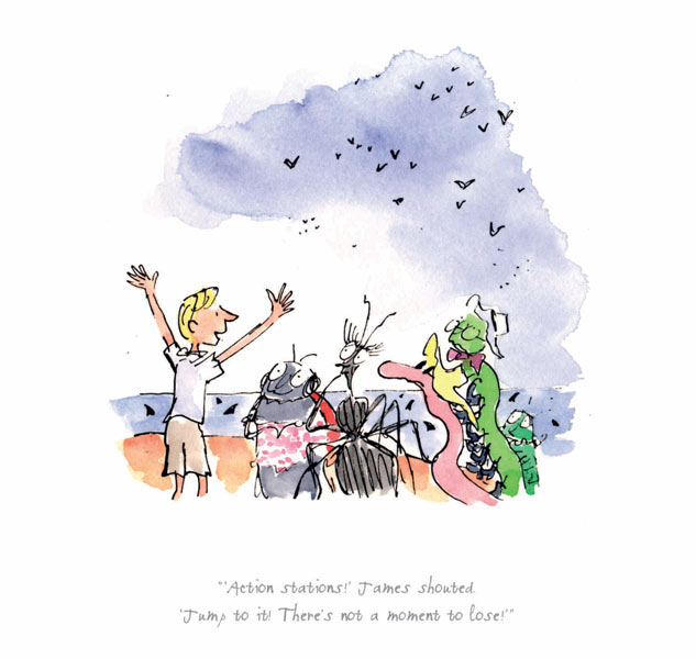 Action Stations! James shouted by Sir Quentin Blake