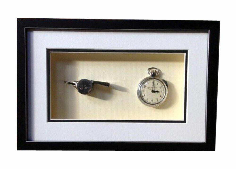 Whistle and watch black and silver frame - Old Referee Watch and Whistle