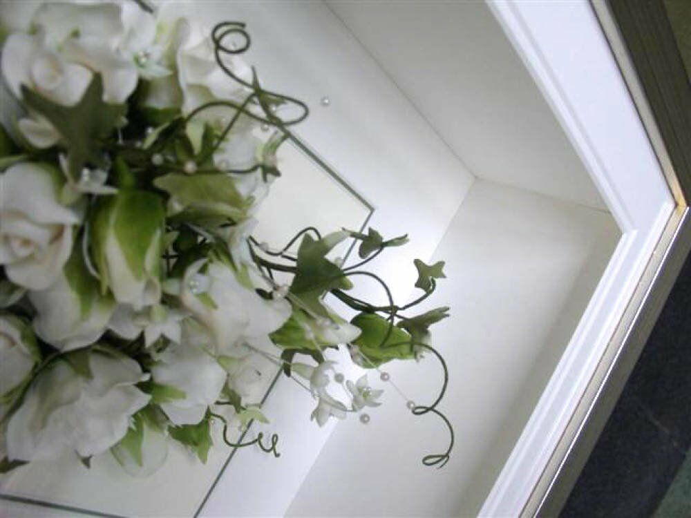 Extended rebate silver frame for flowers - Wedding flowers framed