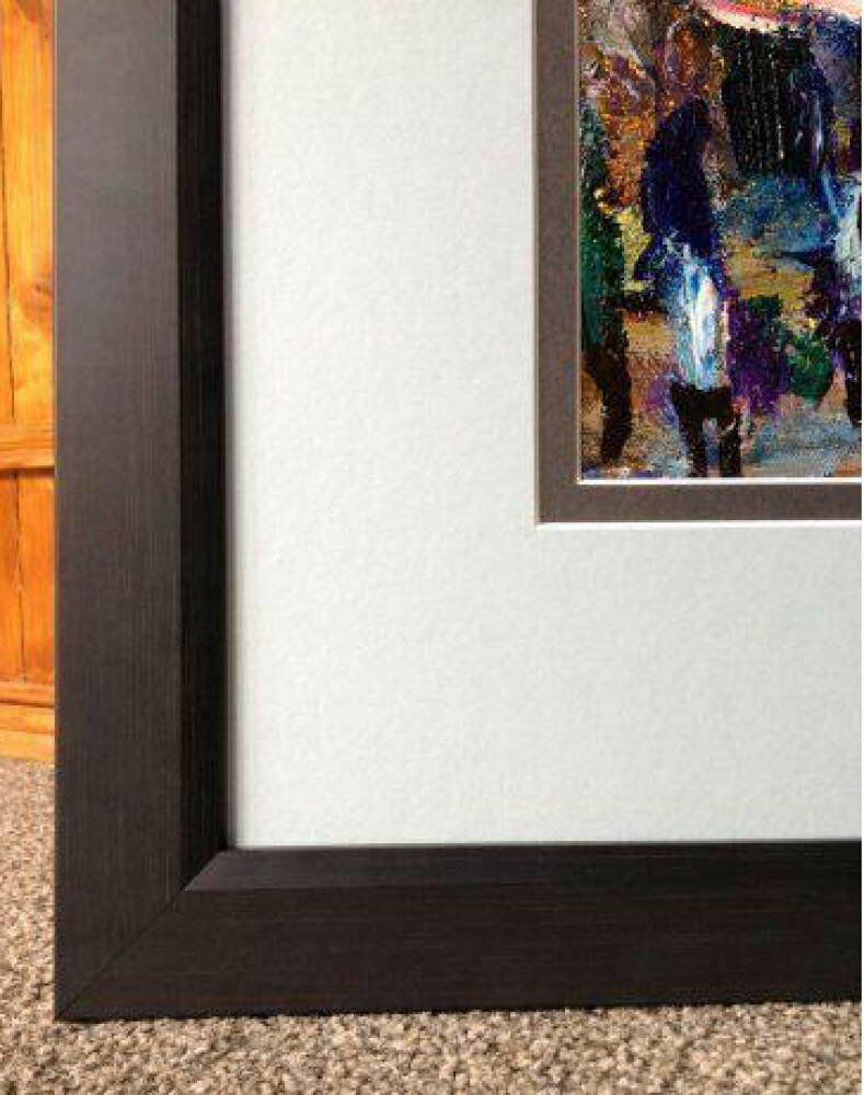 Double mounts beveled frame acrylic painting framed - Abstract Original Acrylic painting framed with double mount