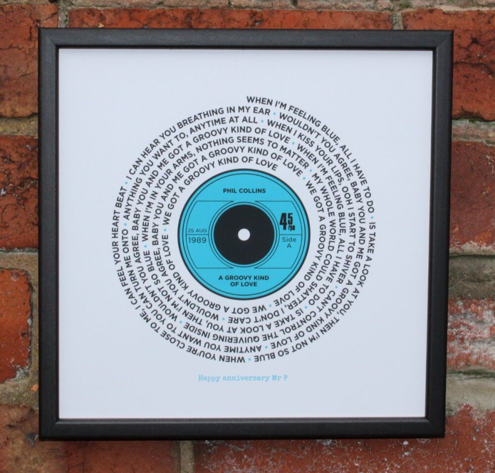 Print of Phil Collins Song Lyrics