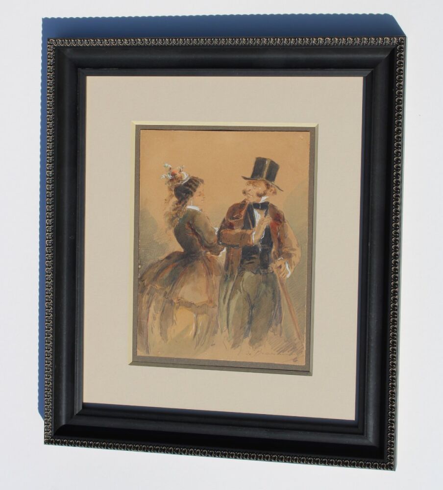 Pen and Ink Sketch with Watercolour by Charles-Édouard de Beaumont