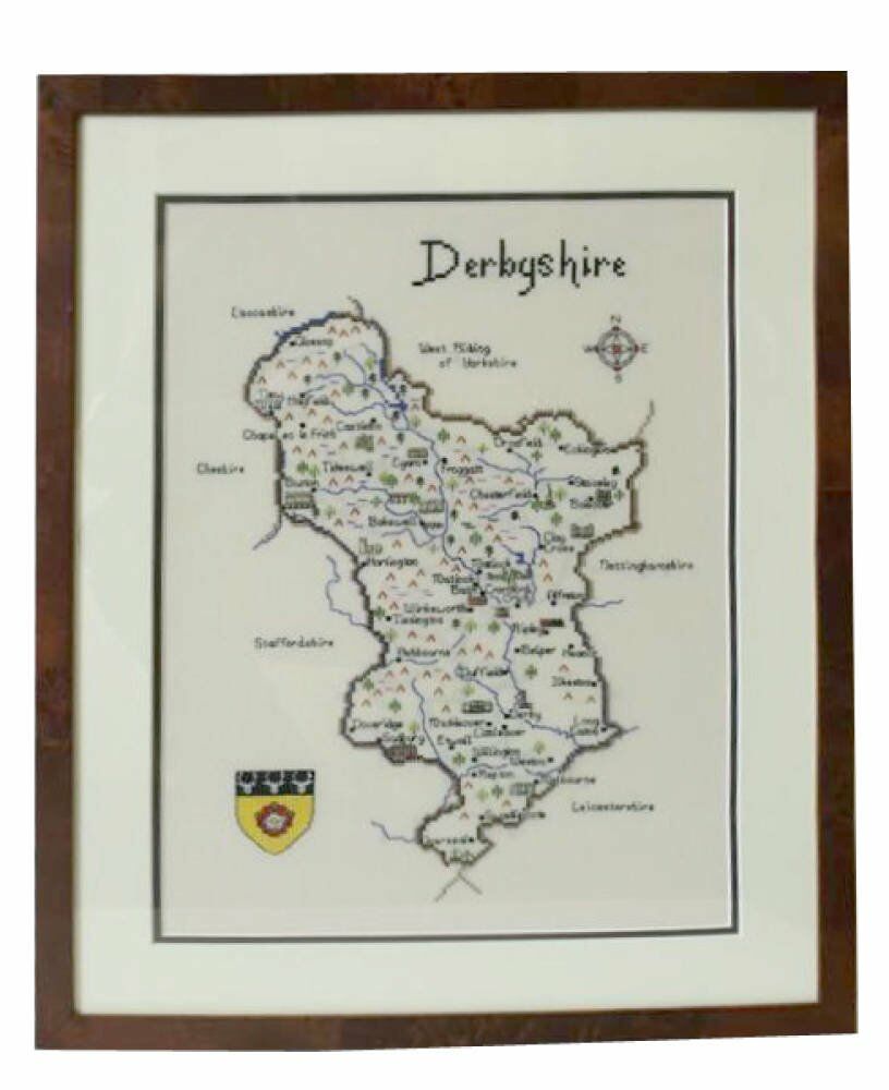 Map of Derbyshire Embroidery
