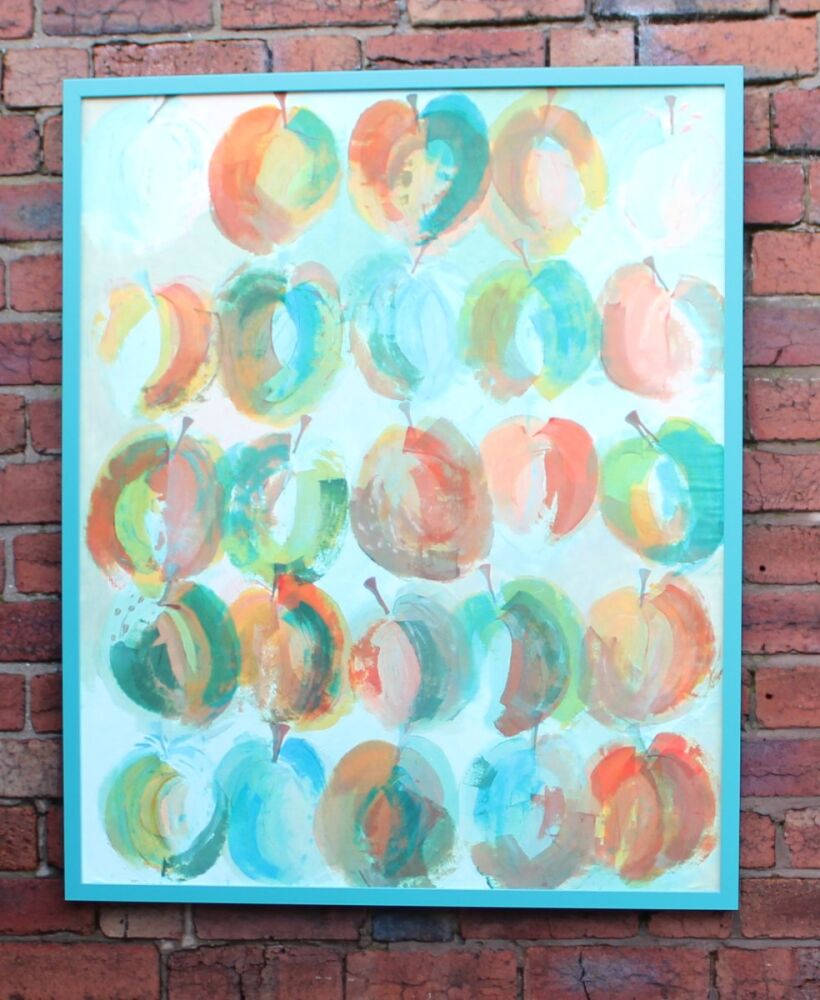 Fabric Art of Colourful Apples