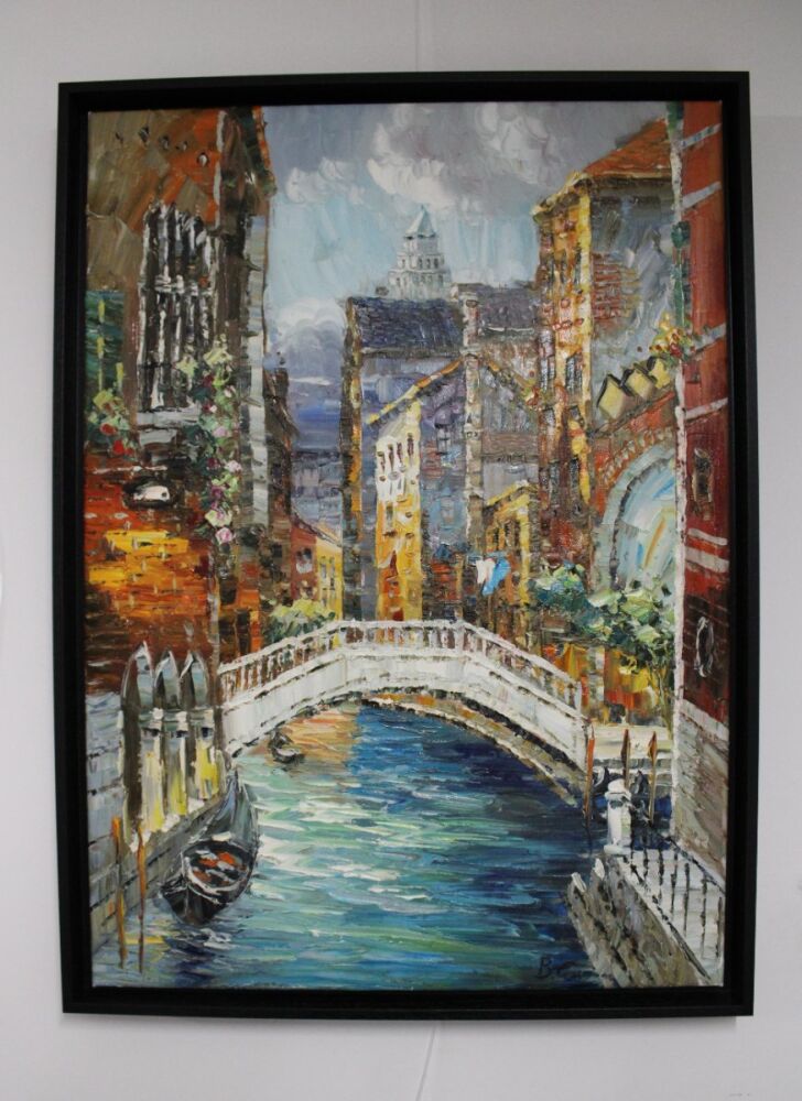 Painting on Canvas of Venice Bridge