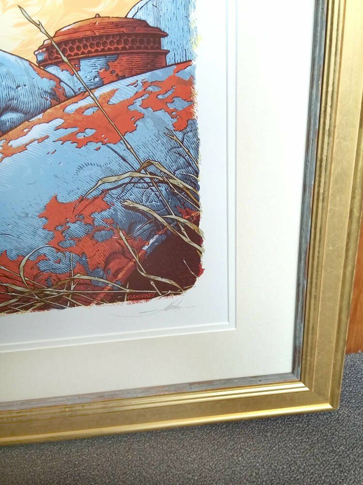 Mountslip gold leaf frame double mount - Limited Edition Print Framing