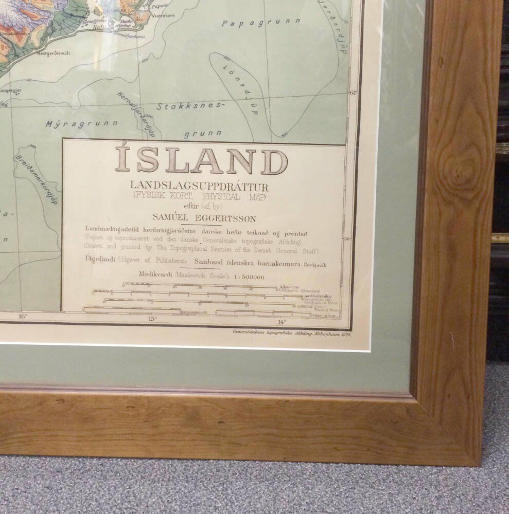 Map Framing - framed antique map with mount