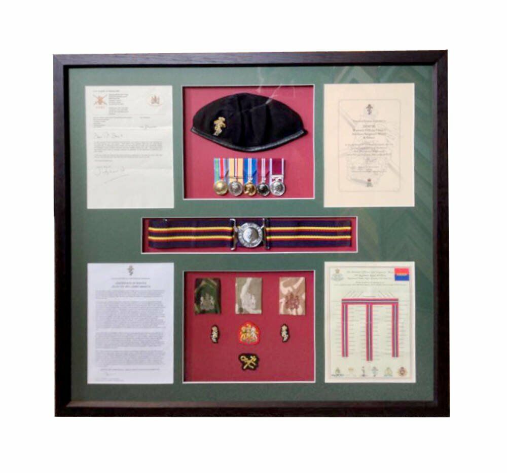 Medal Framing - uniform framed 