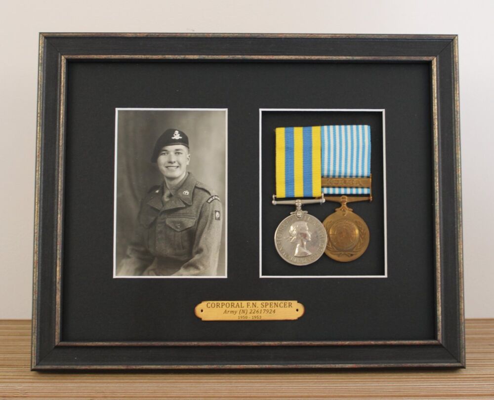 Korean War Medals, Photograph and Nameplate