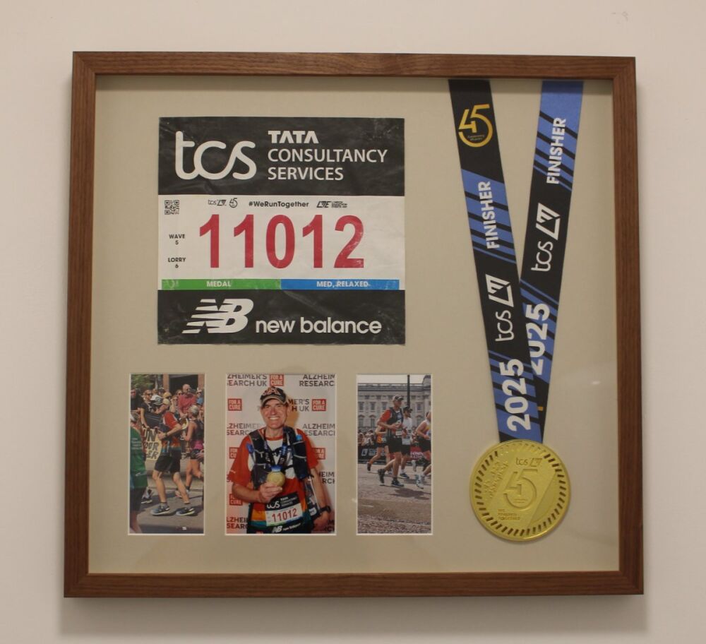 London Marathon Medal with Race Bib and Photos