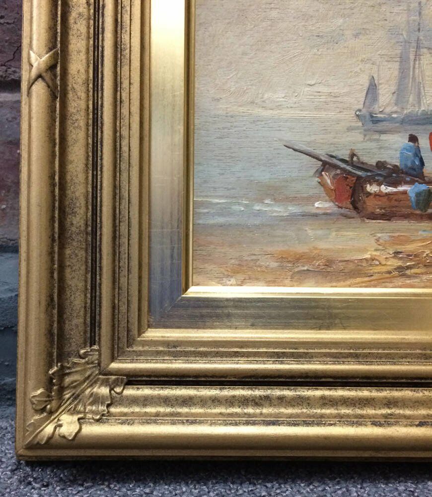 Gold leaf slip with period frames - Coastal painting