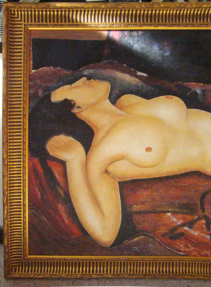 Modigliani Reproduction Oil Painting on Canvas - nude female portrait reproduction modigliani oil painting framed modigliani reproduction