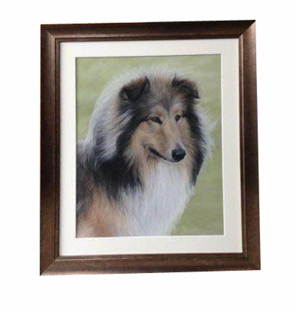 Pastel of Pet Collie Dog