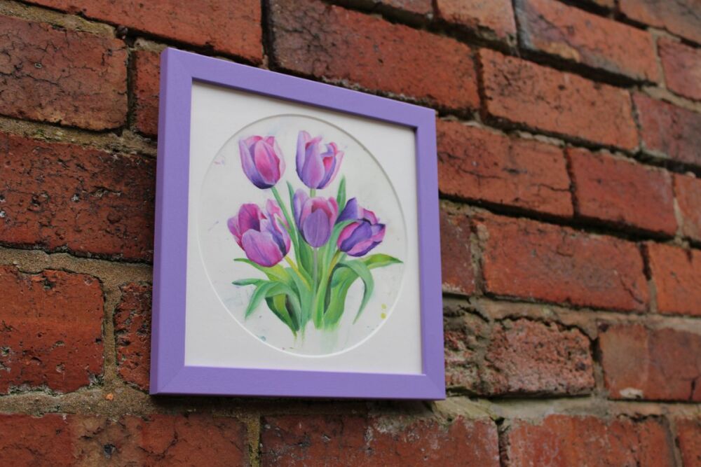 Watercolour of Purple Tulips
