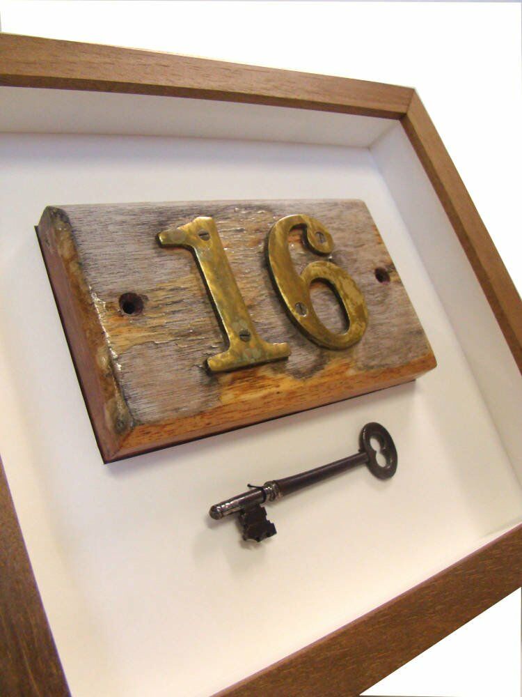3D object custom box framing - framed key door number and key low reflective glass