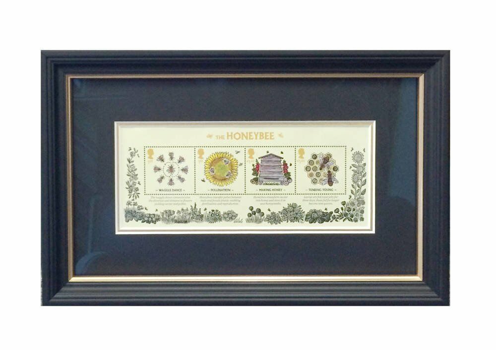 Stamp framed conservation glass 455167246 - The Honeybee Stamp collection framed