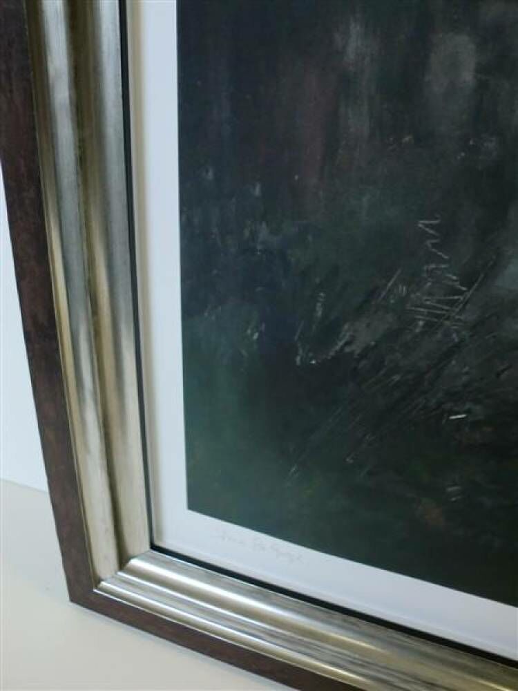 Art glass silver frame Larson Jhul frame beveled frame - Dramatic Storm print