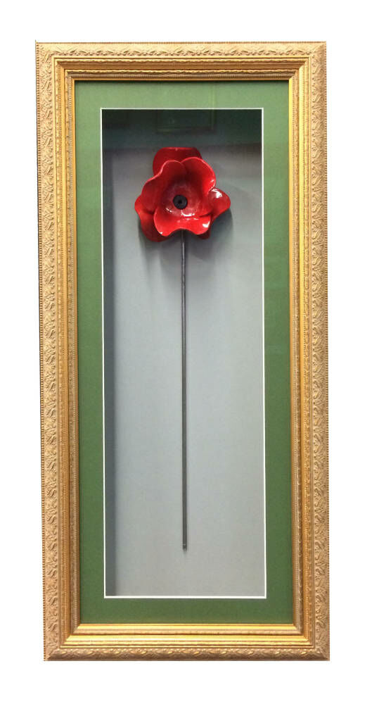 Download 3d Ceramic Flower Framed In Deep Box Frame