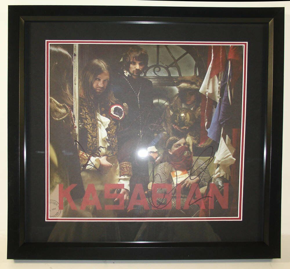 Cheaper frames uv protected glass set of four black frames - Kasabian signed album artwork