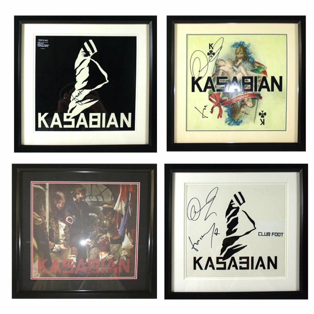 KASABIAN SIGNED FRAMED GOLD VINYL RECORD CD & PHOTO DISPLAY 