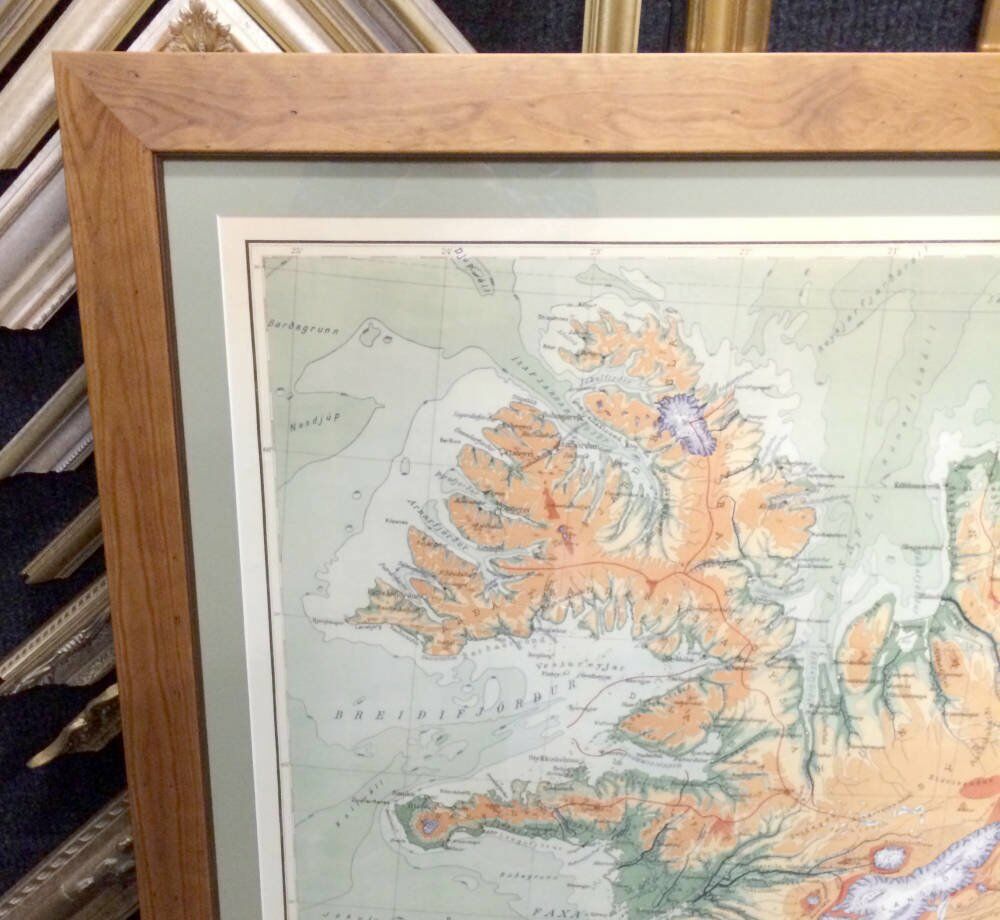 Map of Iceland framed - art guild