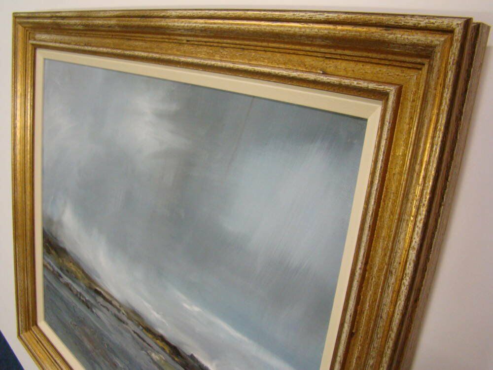 Oil on board framing ideas bevelled slip gold leaf frame - Oil Painting Framing