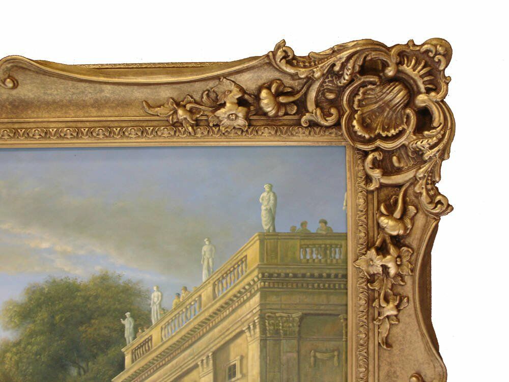 Oil painting reproductions barton galleries - Large closed corner frame with commissioned oil painting
