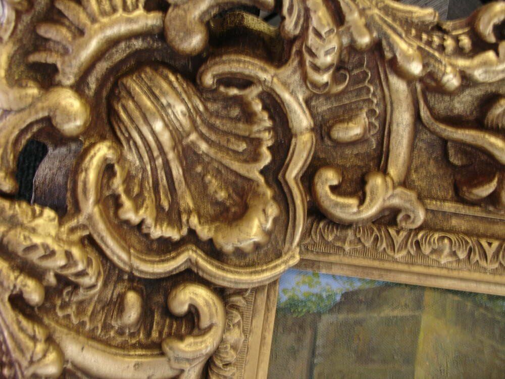 Large ornate gold frame large ornate frame - Large closed corner frame with commissioned oil painting