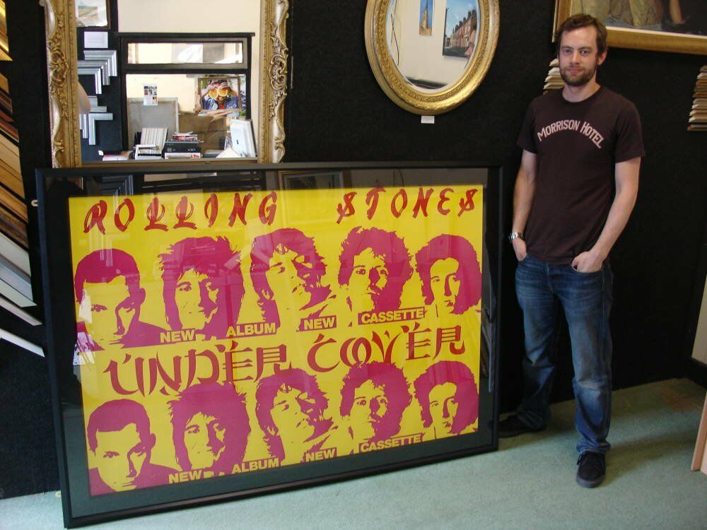 Rolling stones under cover massive poster framed under cover gig poster rolling stones poster - Professionally framed large original Rolling Stones gig poster