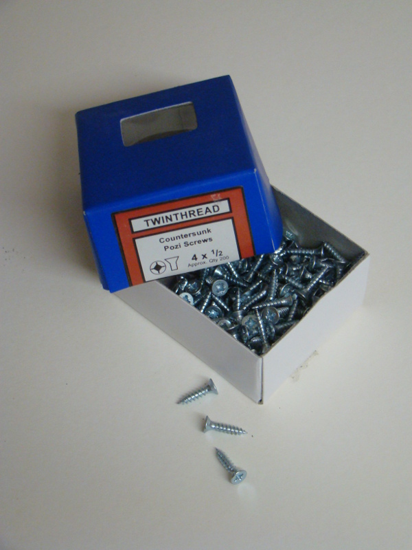 Pozi Zinc Plated Wood Screws 0.5x4 3x13mm