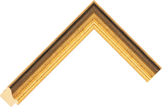 Picture Frame Moulding 1800AG - Gold/Black - 26mm wide x 25mm deep
