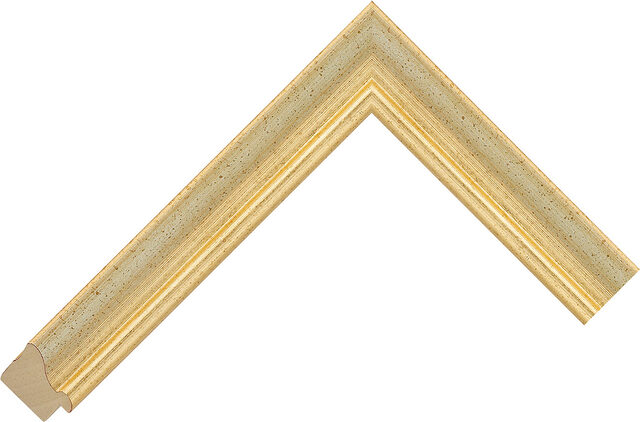 Picture Frame Moulding 1800IV - Gold/Ivory - 26mm wide x 25mm deep