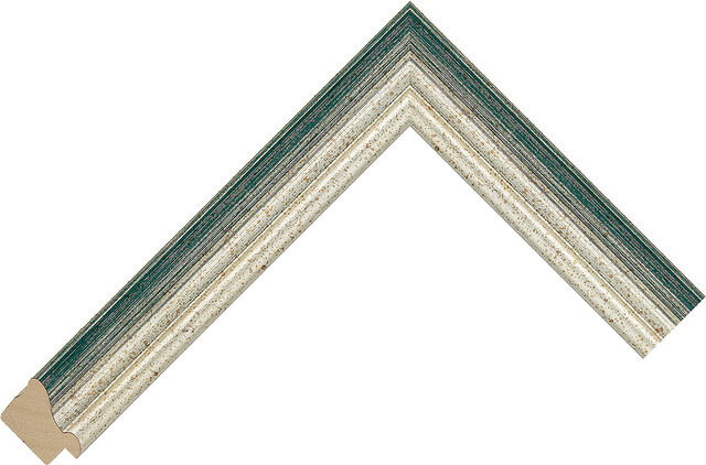 Picture Frame Moulding 1800SB - Silver/Blue - 26mm wide x 25mm deep