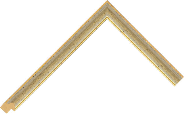 Picture Frame Moulding 213204000 - Green/Gold - 15mm wide x 14mm deep