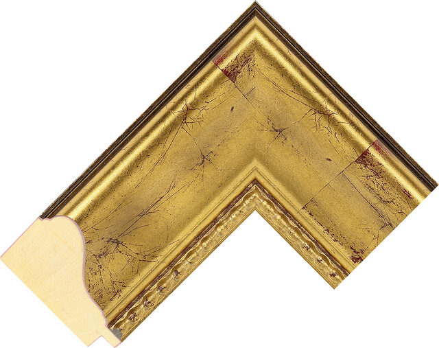 Corner sample of Gold Scoop Jenitri Frame Moulding