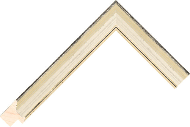Picture Frame Moulding 218140624 - White Gold - 23mm wide x 25mm deep