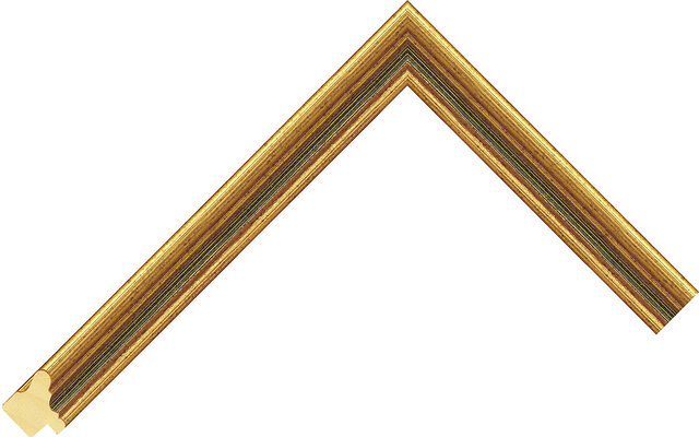 Corner sample of Gold/Green Spoon Ayous Frame Moulding