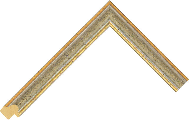 Picture Frame Moulding 224204000 - Green/Gold - 21mm wide x 18mm deep