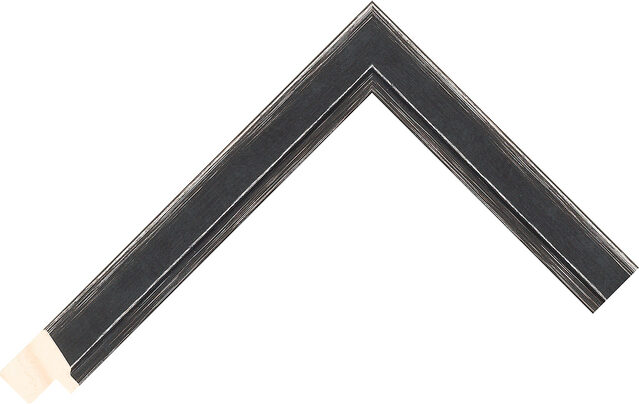 Picture Frame Moulding 229901870 - Black/Grey - 22mm wide x 22mm deep