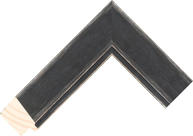 Picture Frame Moulding 234902870 - Black/Grey - 43mm wide x 27mm deep