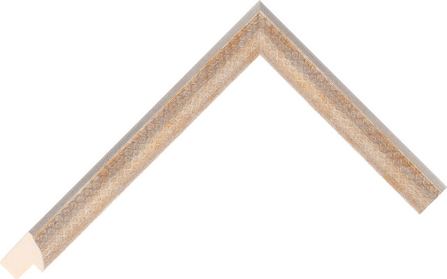 Corner sample of Silver Bevel Radiata Pine Frame Moulding