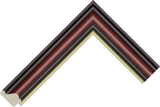 Corner sample of Mahogany Reverse Ayous Frame Moulding