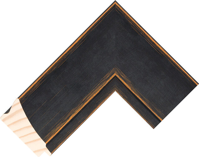 Picture Frame Moulding 283502471 - Black/Orange - 69mm wide x 30mm deep