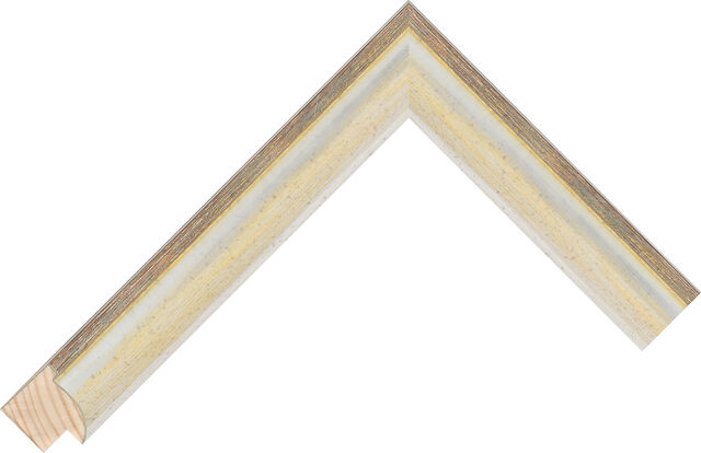 Picture Frame Moulding 342608 - Silver/Ochre - 25mm wide x 25mm deep
