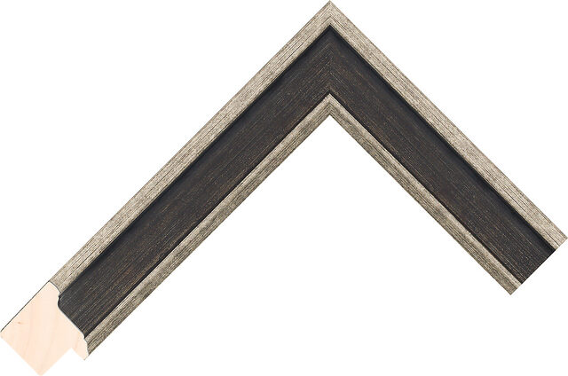 Picture Frame Moulding 344302911 - Black/Silver - 30mm wide x 29mm deep