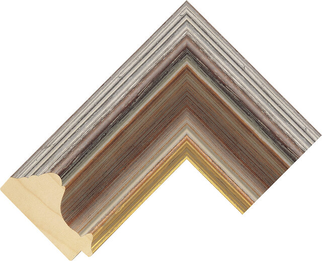 Picture Frame Moulding 354511130 - Medium Brown - 74mm wide x 33mm deep
