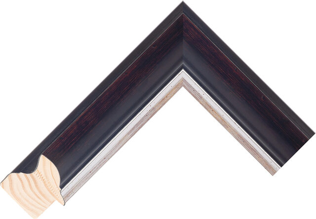 Picture Frame Moulding 387403002 - Mahogany/Silver - 40mm wide x 35mm deep