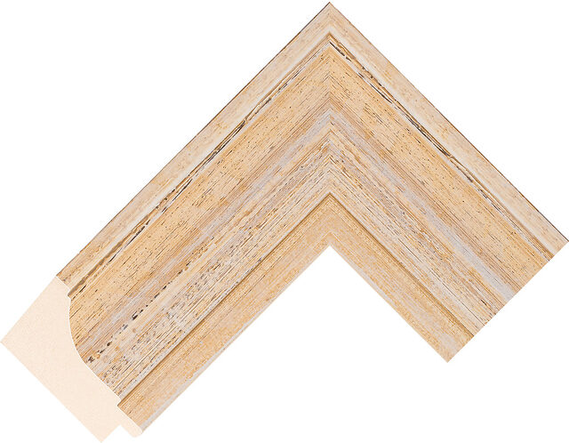 Corner sample of Beige/Silver Scoop Fir FJ Frame Moulding