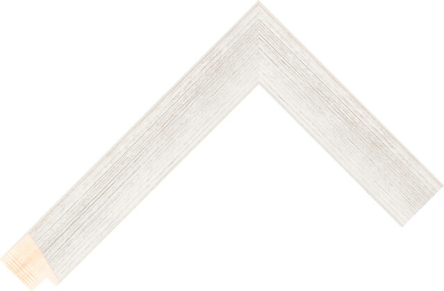 Corner sample of White/Silver Bevel Fir FJ Frame Moulding