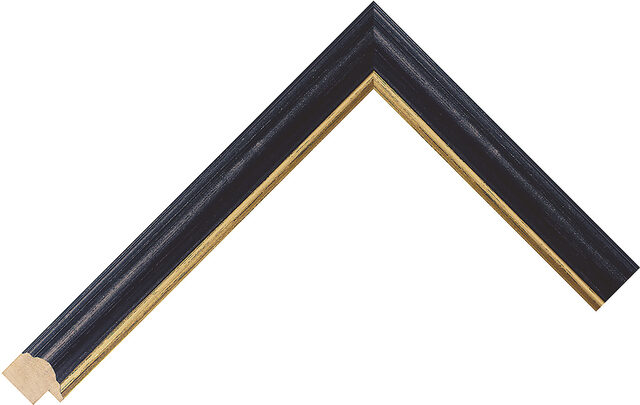 Picture Frame Moulding 410027025 - Black/Gold - 16mm wide x 9mm deep